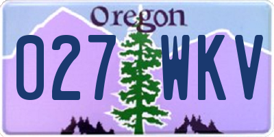 OR license plate 027WKV