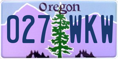 OR license plate 027WKW