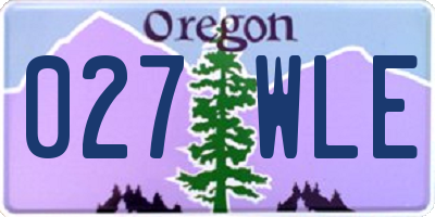 OR license plate 027WLE