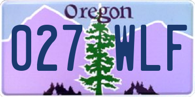 OR license plate 027WLF