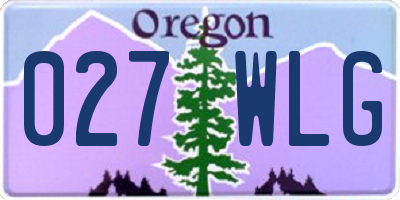 OR license plate 027WLG