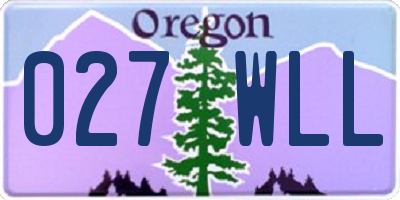 OR license plate 027WLL
