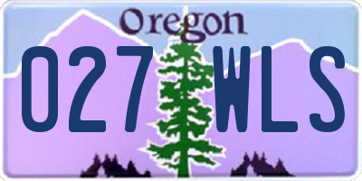 OR license plate 027WLS