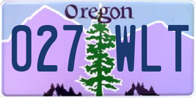 OR license plate 027WLT