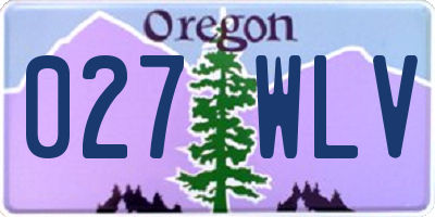 OR license plate 027WLV