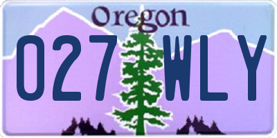 OR license plate 027WLY