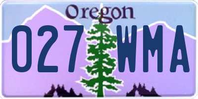 OR license plate 027WMA