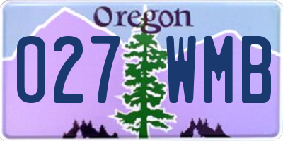 OR license plate 027WMB