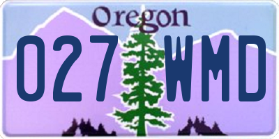 OR license plate 027WMD