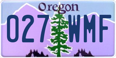 OR license plate 027WMF