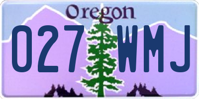 OR license plate 027WMJ