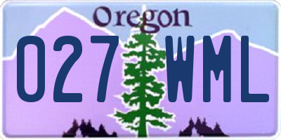 OR license plate 027WML