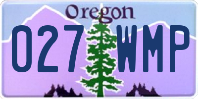 OR license plate 027WMP