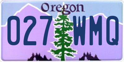 OR license plate 027WMQ