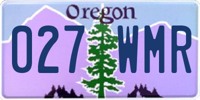 OR license plate 027WMR