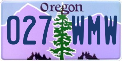 OR license plate 027WMW