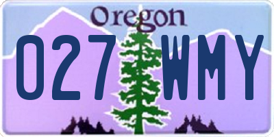 OR license plate 027WMY