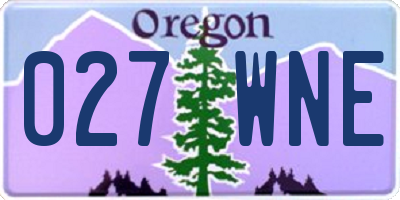 OR license plate 027WNE