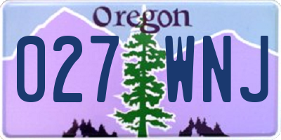 OR license plate 027WNJ