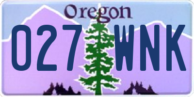 OR license plate 027WNK