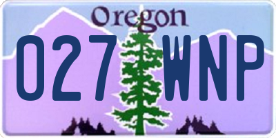 OR license plate 027WNP
