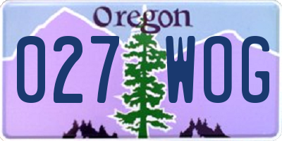 OR license plate 027WOG