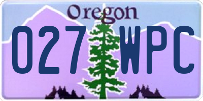 OR license plate 027WPC