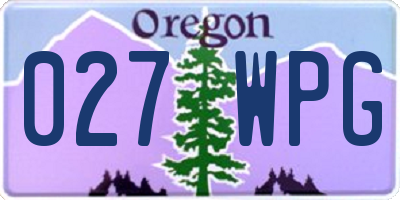 OR license plate 027WPG