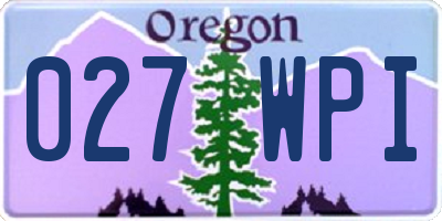OR license plate 027WPI