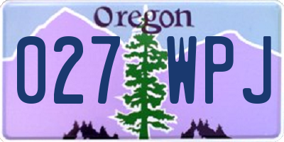 OR license plate 027WPJ