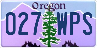 OR license plate 027WPS
