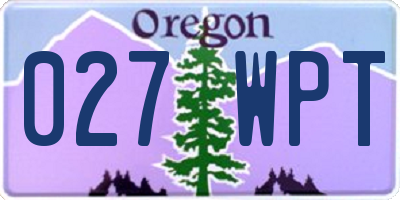 OR license plate 027WPT