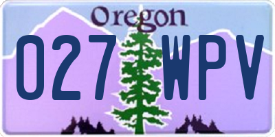 OR license plate 027WPV