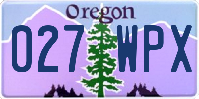 OR license plate 027WPX