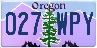 OR license plate 027WPY
