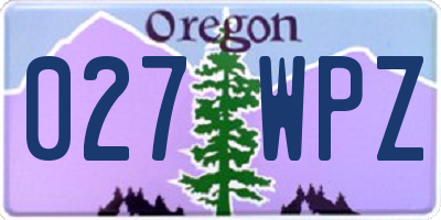 OR license plate 027WPZ