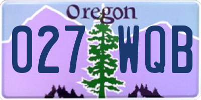 OR license plate 027WQB