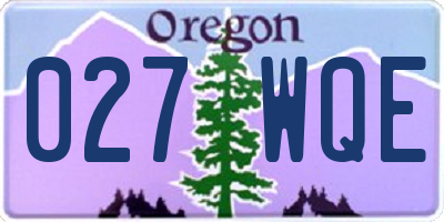 OR license plate 027WQE