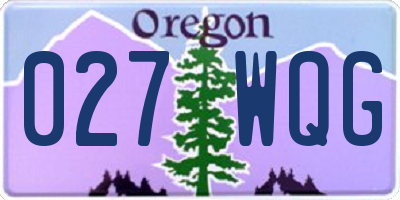 OR license plate 027WQG