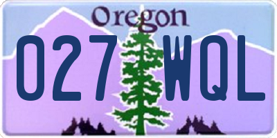 OR license plate 027WQL