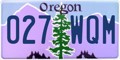 OR license plate 027WQM