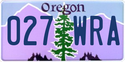 OR license plate 027WRA