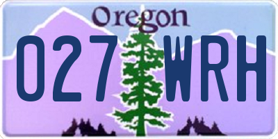 OR license plate 027WRH