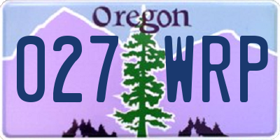 OR license plate 027WRP