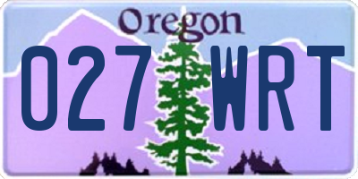 OR license plate 027WRT
