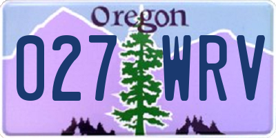 OR license plate 027WRV