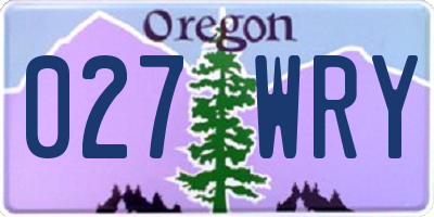 OR license plate 027WRY