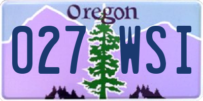 OR license plate 027WSI