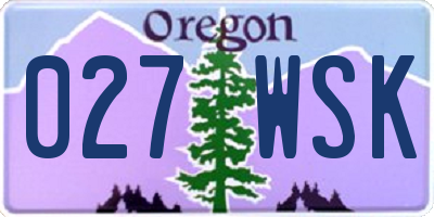 OR license plate 027WSK