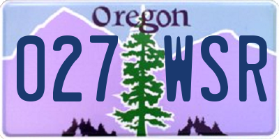 OR license plate 027WSR